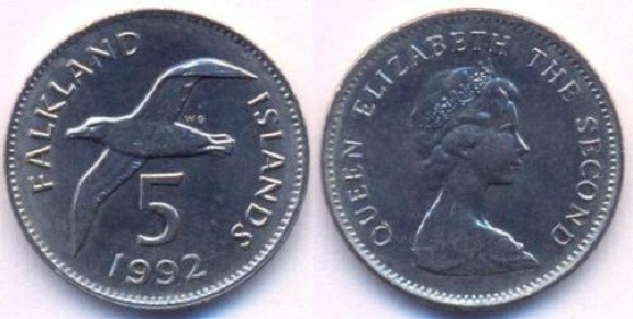 Đồng tiền may mắn 5 xu – đảo Falkland