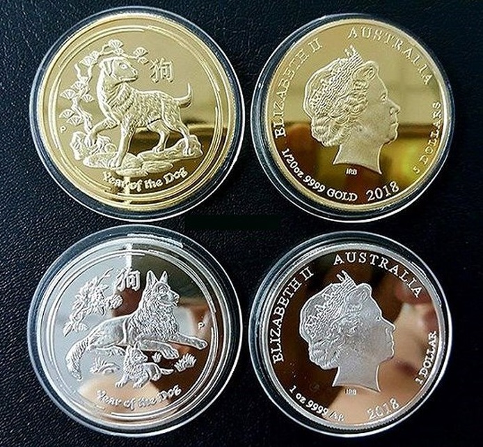 Đồng tiền xu Úc 2018 mạ vàng